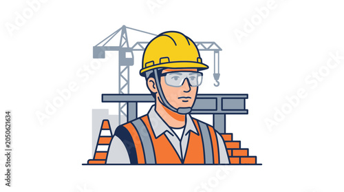 Construction Worker with Safety Gear