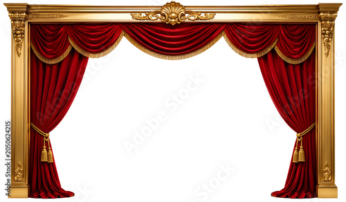 Red Theater Curtain Stage Decoration Drapes