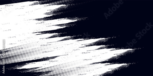 Schilderij op canvas Basic halftone dots effect in black and white color