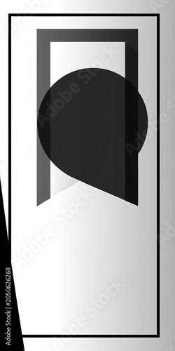 Monochromatic abstract art piece with geometric shapes, creativity, modern