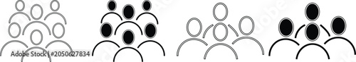 Photography Four distinct group icons in black and white