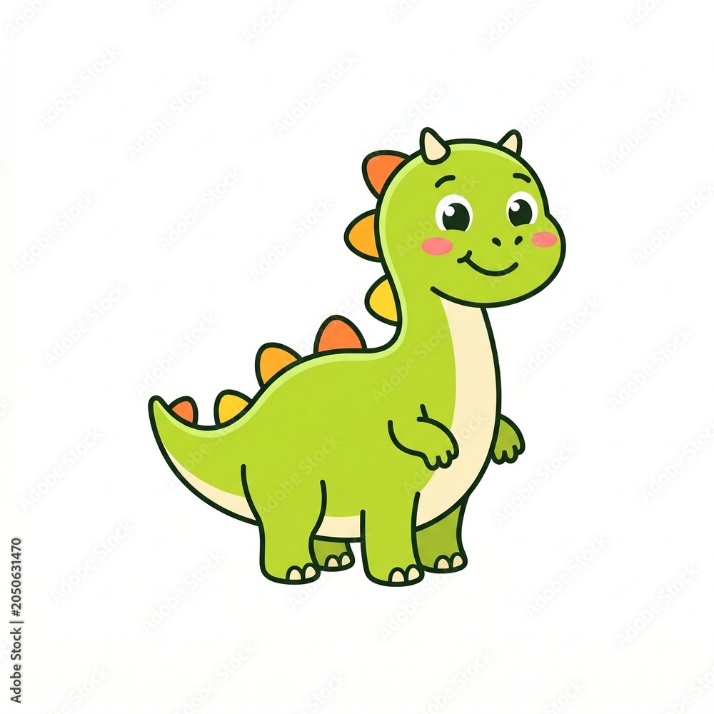 Obraz premium Adorable cartoon dinosaurus