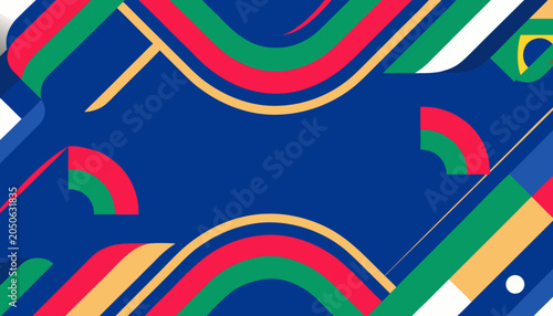 Foto Abstract Geometric Football Tournament Background, Global Soccer Championship Ba