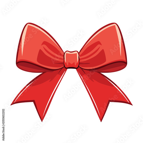 Red bow illustration on white background