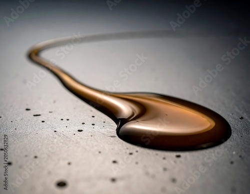 Abstract close up of liquid pouring creating organic shapes against dark backdrop