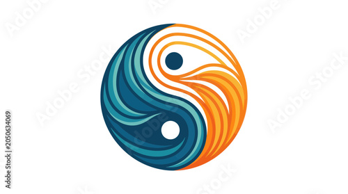 Foto Yin Yang Symbol of Fire and Water, Harmony and Balance