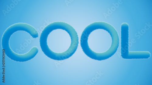 Cool Furry Text Effect with Soft Fluffy Texture and Blue Gradient Background