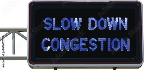 Foto Digital Highway Traffic Information LED Board Sign with Slow Down Congestion War