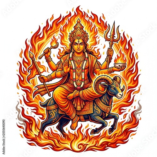 Vibrant Fire Goddess: A Symbol of Power and Strength