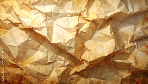 Abstract brown crumpled paper texture for backgrounds and design elements