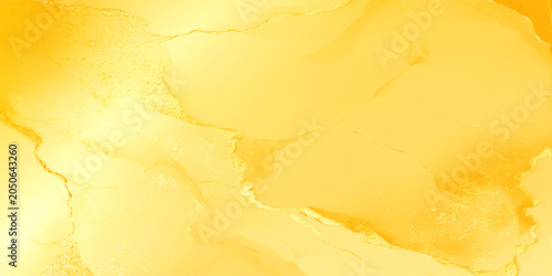Fotografie Vibrant yellow abstract background with fluid golden texture and soft gradient e