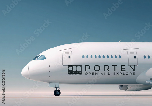 Modern Airplane Mockup Travel Concept PSD