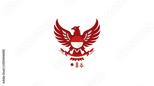 Tableau sur toile Minimalist Indonesian Garuda Pancasila Emblem Illustration