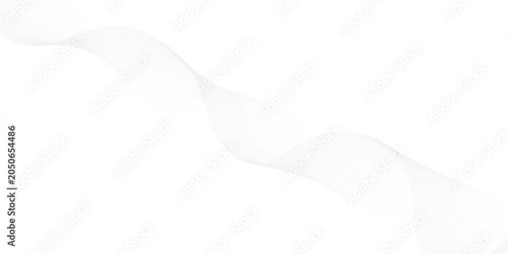 Obraz premium Minimal gradient wave line music futuristic gray and white web business background. geometric flowing web smoke sound music digital blend curve line texture backgound.