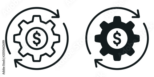 Foto Costs optimization icon symbolizing cost control, budget savings, financial effi
