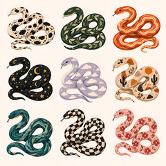 set of snake signs