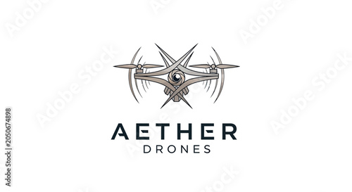 Fotografi Aether Drones company logo design.