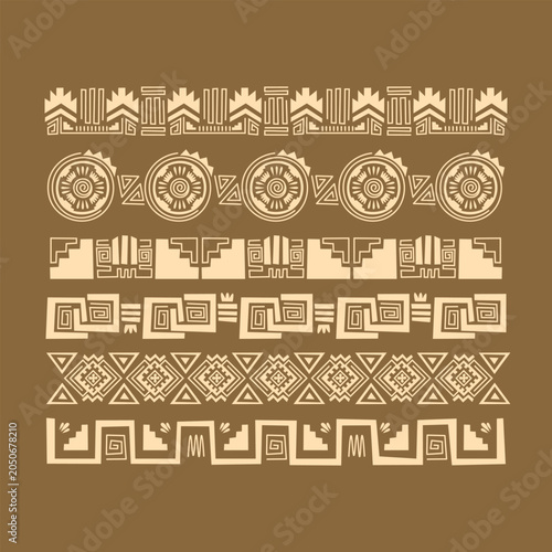 Fotografia Aztec Border Decoration Object Illustration