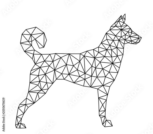 The geometric dog on a white background.