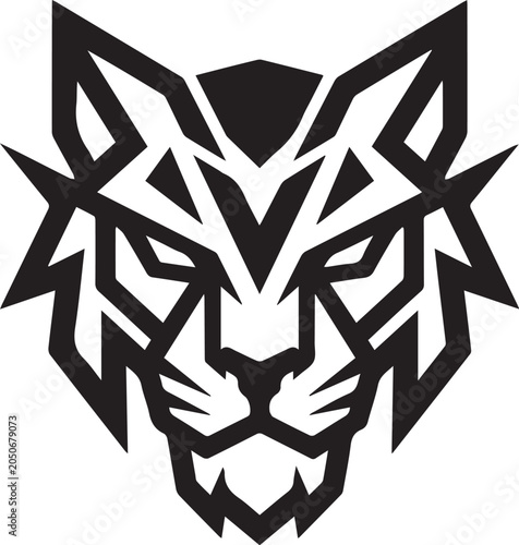 Geometric Tiger Head Animal Vector Logo