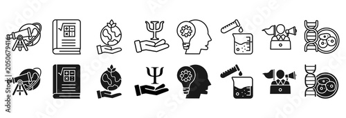 Quadro su tela Science icon set vector illustration concept relate to astronomy, mathematic, ec