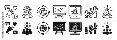 Foto Lead generation icon set vector illustration concept relate to promotion, consum