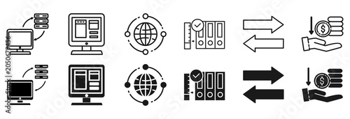 Εκτύπωση καμβά Edge computing icon set vector illustration concept relate to distributed comput