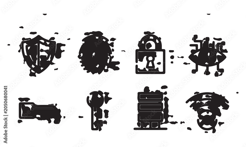 Obraz premium Grungy black security with a distressed and abstract artistic style