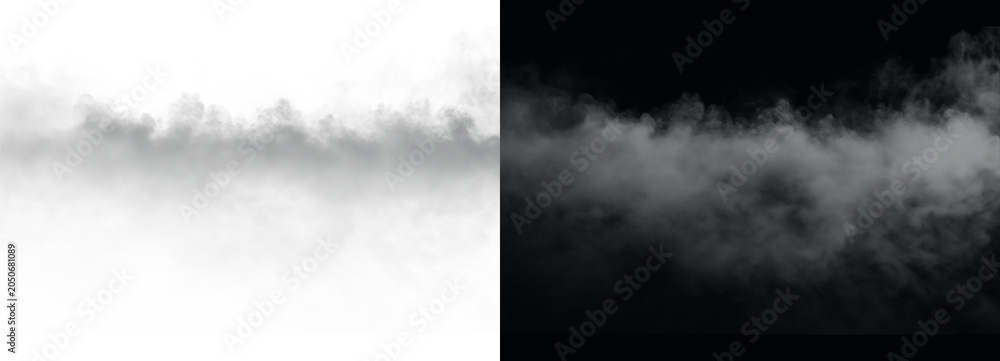 Obraz premium Smoke effect on transparent background with fog overlay