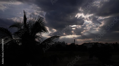 time lapse sunset over the clouds