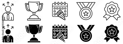Obraz na plátně Collection of victory icon set