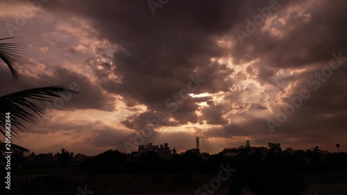 sunset over the city