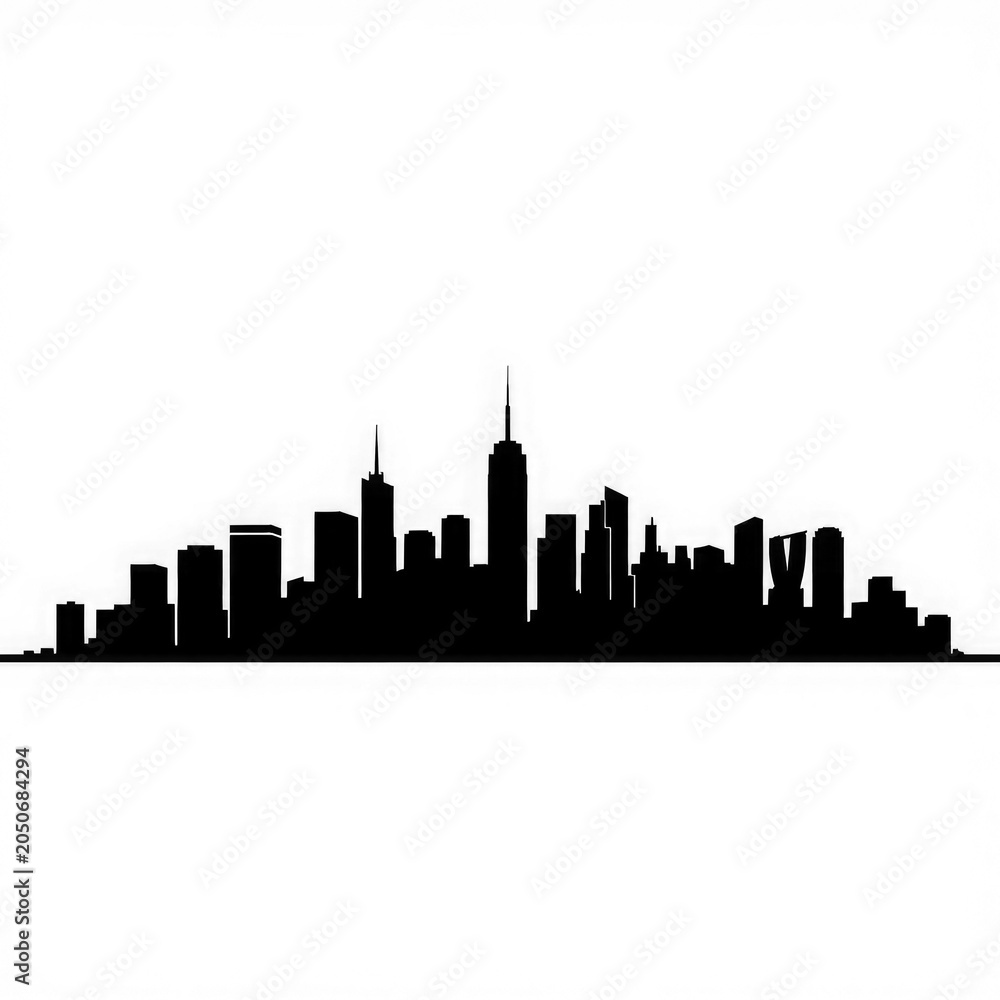Obraz premium new York city skyline with transparent background PNG and JPEG image