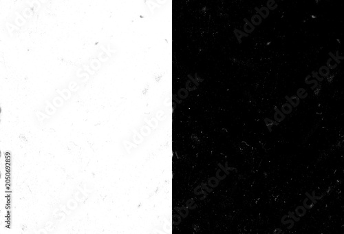Quadro em tela Split black and white grunge texture on transparent background