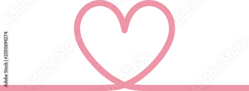 Pink Heart Symbol on White Background