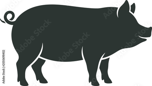 Foto Black silhouette of a pig
