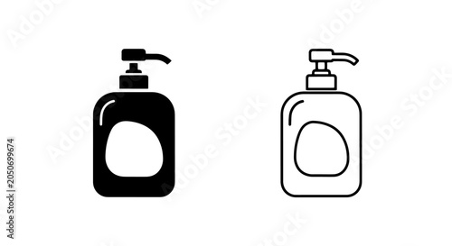 Cuadro en lienzo Pump bottle dispenser icon for liquid soap lotion or sanitizer products