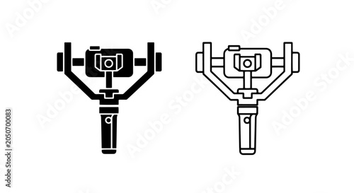Vászonkép Camera on gimbal stabilizer icon for production and photography