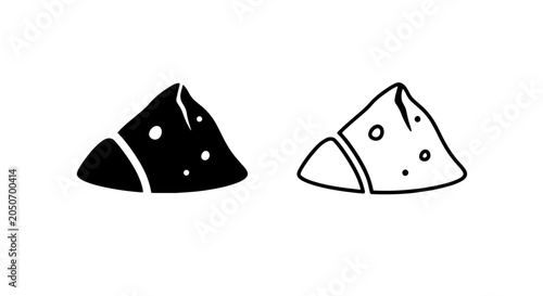 Pile of sand or dirt ground material icon set for construction and gardening industry