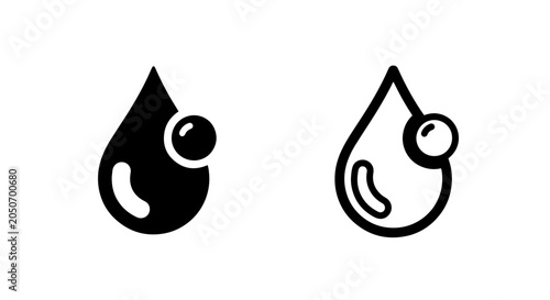 Foto Water droplet icons with air bubble symbol for moisture and liquid purity