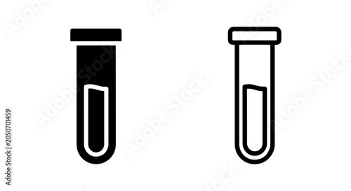Photography Medical test tube icon set for laboratory research and chemical analysis