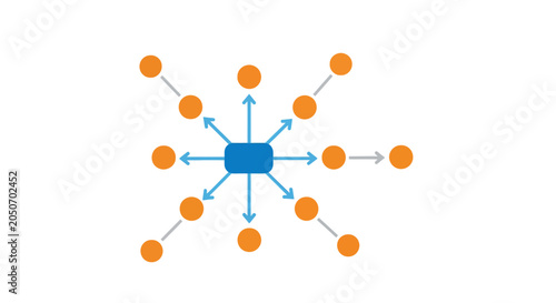 Tableau sur toile Network connections and communication flow.