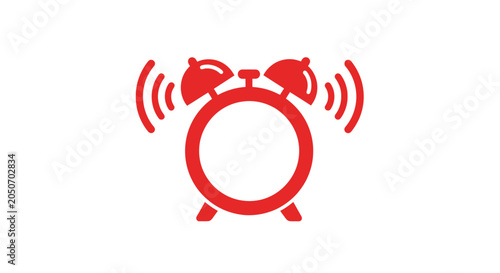 Vászonkép Red alarm clock ringing loudly now.