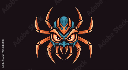 Photos Scorpion Face Close Up Orange Blue.