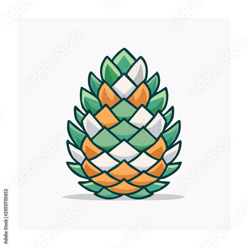 Stylized Pinecone Illustration