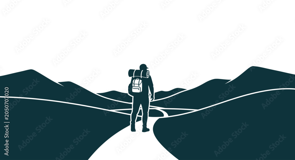 Foto Person with Backpack on Mountain Path.