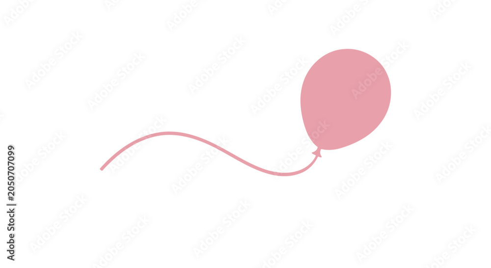 Foto Pink Balloon with String Attached.