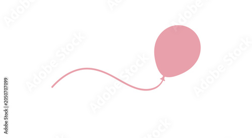 Foto Pink Balloon with String Attached.