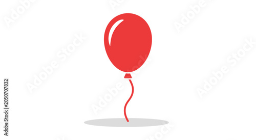 Bild auf Leinwand Red balloon tied with string floating.