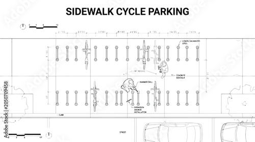 Foto Vertical parking tower architectural blueprint, circular ground floor plan for a